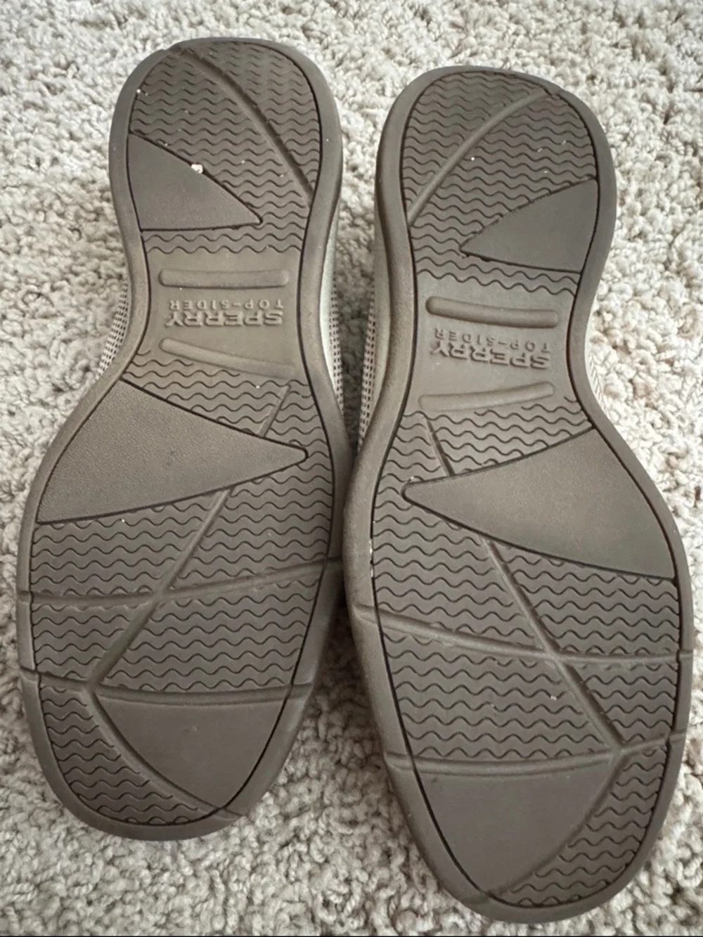 Sperry Kids Taupe Top-Sider Moccasins with Lace Detail